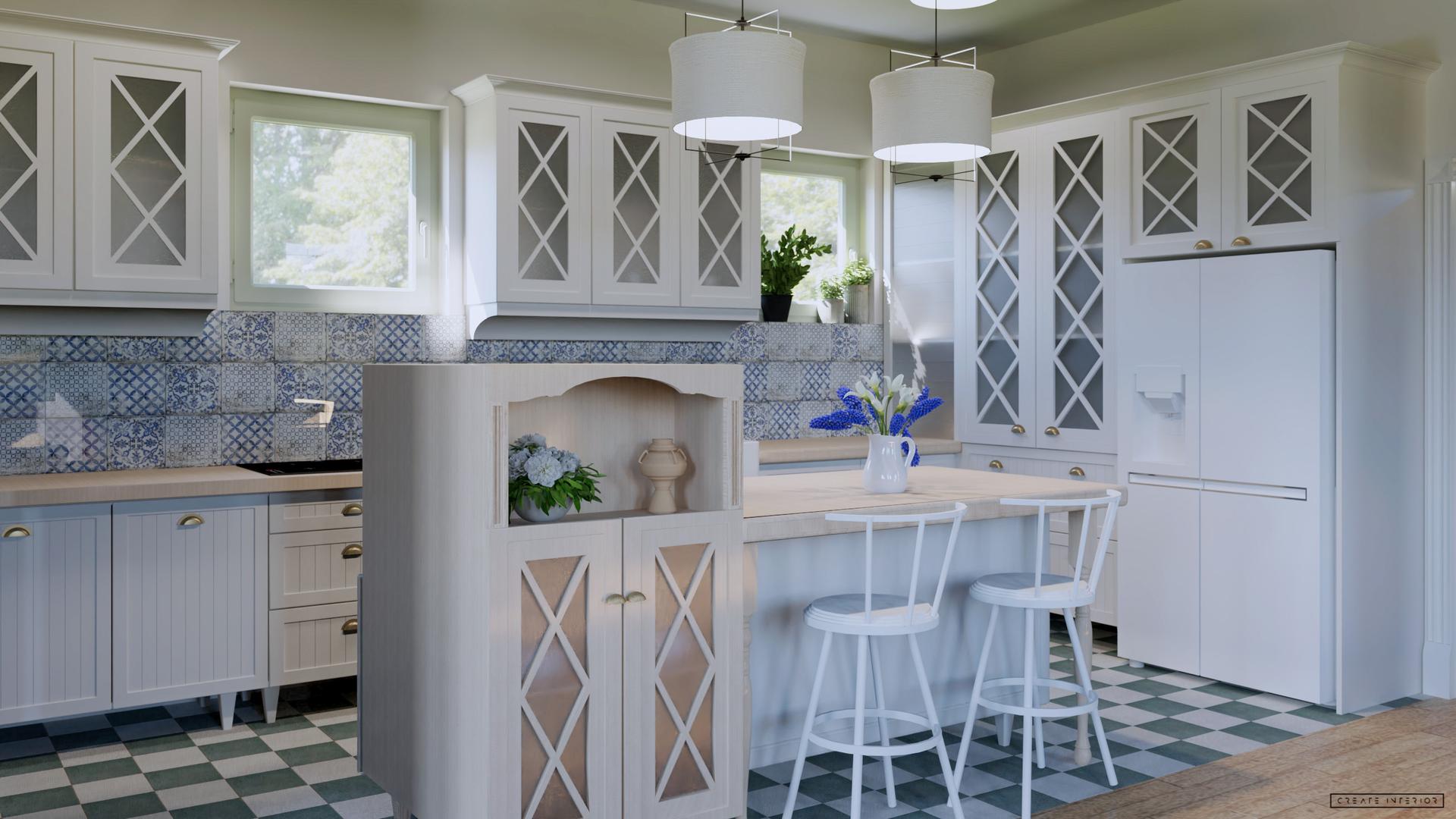 Rusztikus konyha látványterve